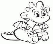 Coloriage bebe dragon facile adorable