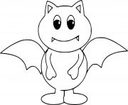 Coloriage petite mignon chauve souris