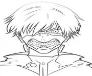 Coloriage ken kaneki avec sourire terrifiant