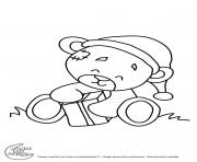 Coloriage titounis noel nounours cadeau