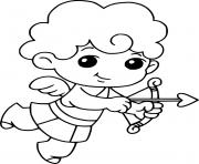 Coloriage cute cupidon kawaii mignon