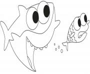 Coloriage un requin veut manger le poisson rouge