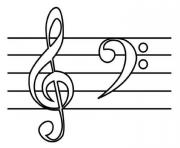 Coloriage solfege partition note de musique