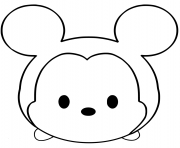 Coloriage Mickey Mouse Emoji Face Tsum Tsum kawaii disney
