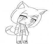 Coloriage Gacha Town Anime Furry Girl