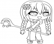 Coloriage Cute Anime Chibi Elsa Frozen