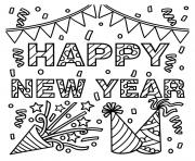 Coloriage happy new year party