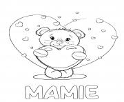 Coloriage mamie teddy bear coeur fete