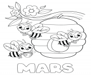 Coloriage mars abeilles