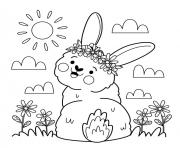 Coloriage lapin bunny paques printemps