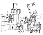 Coloriage chevalier chateau lego