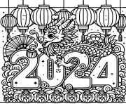 Dessin nouvel an chinois dragon enfants