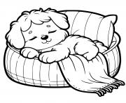 Dessin cien puppy qui se repose