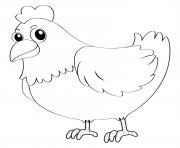 Coloriage grande poule maternelle facile