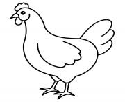 Coloriage poule maternelle facile pour enfants