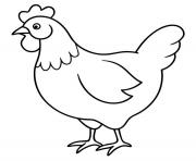 coloriage poule maternelle simple vectorielle dessin