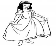 coloriage blanche neige fiere de sa robe de princesse