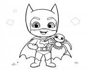 Dessin batman kawaii avec une araignee spider