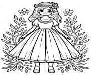 Coloriage Princesse enchantee dans la nature