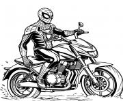 Coloriage spiderman moto style sportif