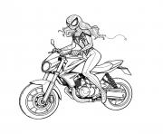 Coloriage spiderwoman moto vitesse