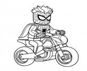 Coloriage spidey moto lego superhero