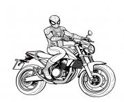 Coloriage spiderman sur moto rapide