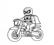 Coloriage spidey moto lego classique