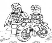 Coloriage spiderman moto avec batman