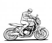 Coloriage spiderman moto classique