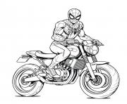 Coloriage spiderman en moto moderne