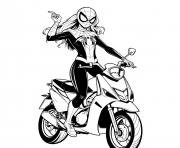 Coloriage spiderman moto de super heros