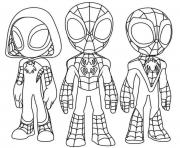 Coloriage spider et ses amis