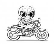 Coloriage spidey moto super rapide facile maternelle