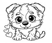 Coloriage chien kawaii Berger australien 7