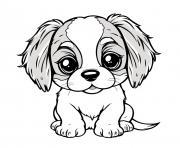 Coloriage chien kawaii Cavalier King Charles 3