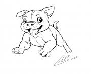 Coloriage chien kawaii Staffordshire Bull Terrier 3