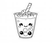 Coloriage bubble tea nourriture