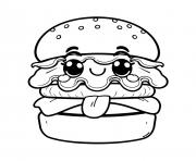 Coloriage hamburger nourriture