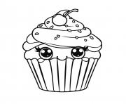 Coloriage cupcake kawaii