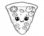 Coloriage pizza kawaii