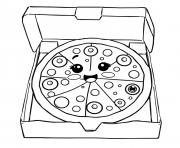 Dessin boite de pizza kawaii